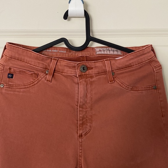 Anthropologie Size 27R High Rise Abby Deep Blush Coloured Skinny Jeans. - Picture 5 of 11